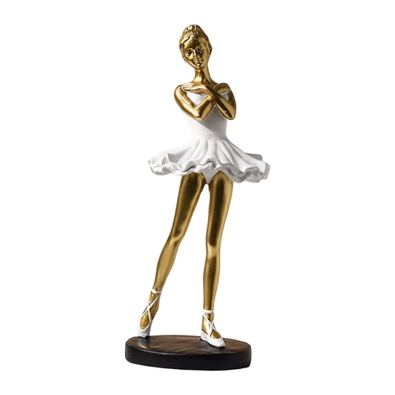 TISHITA Ballerina Statues Figurines Ballet Dancer Sculpture Entrance Bedroom Fashion Style A Aureate