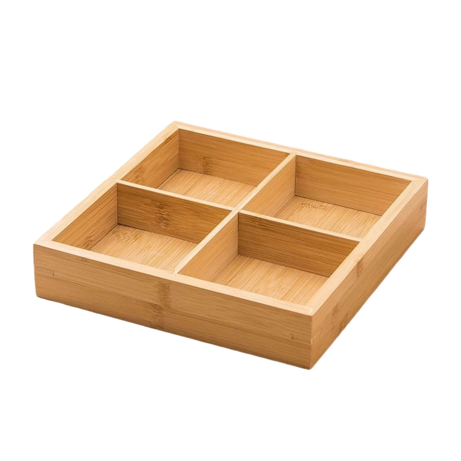 TISHITA Bamboo Nuts Platter Tray Food Platter Candy Serving Container Serving Tray with 4