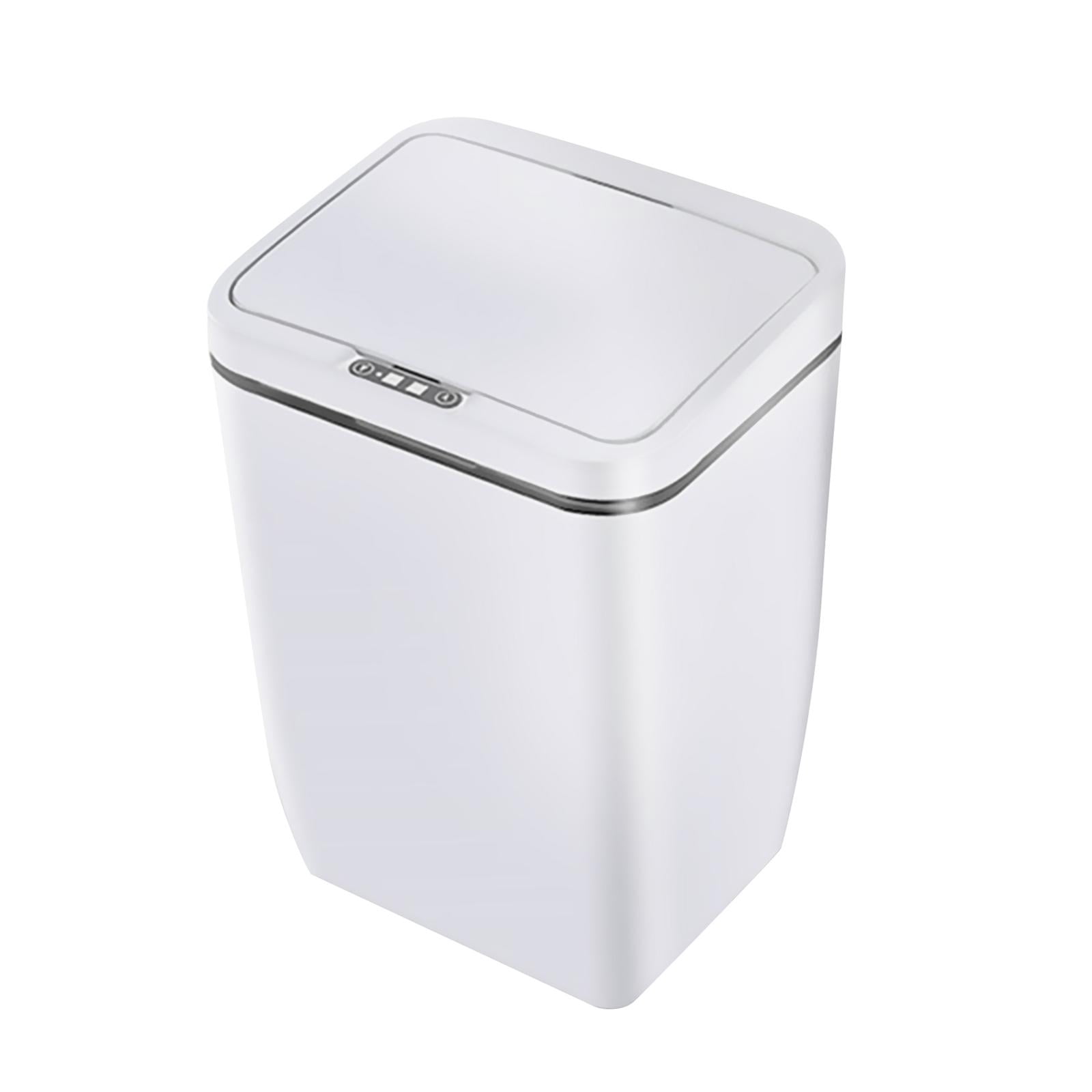 TISHITA Bathroom Trash Cans with Lid Electric Garbage Bin Portable 12L Wastebasket Touchless ...
