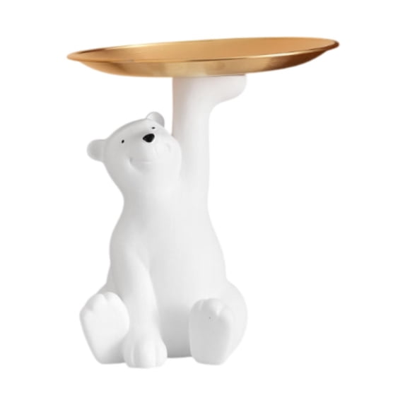 TISHITA Bear Figure Table Ornament Storage Tray for Jewelry And Rings in The Office , Sitting