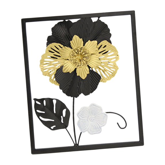TISHITA Black Flowers Wall Art Wall Hanging Decor Home Office Decors Patio Indoor Minimalist Line Bedroom Dorm Gold Metal Wall Art S black frame