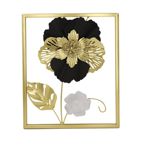 TISHITA Black Flowers Wall Art Wall Hanging Decor Home Office Decors Patio Indoor Minimalist Line Bedroom Dorm Gold Metal Wall Art S gold frame