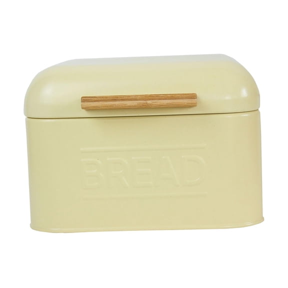 TISHITA Bread Storage Bin Iron Bread Food Storage Box Countertop Pastry Snack Container Kitchen Storage Container with Flip Lid Sturdy Dustproof Suitable for light yellow