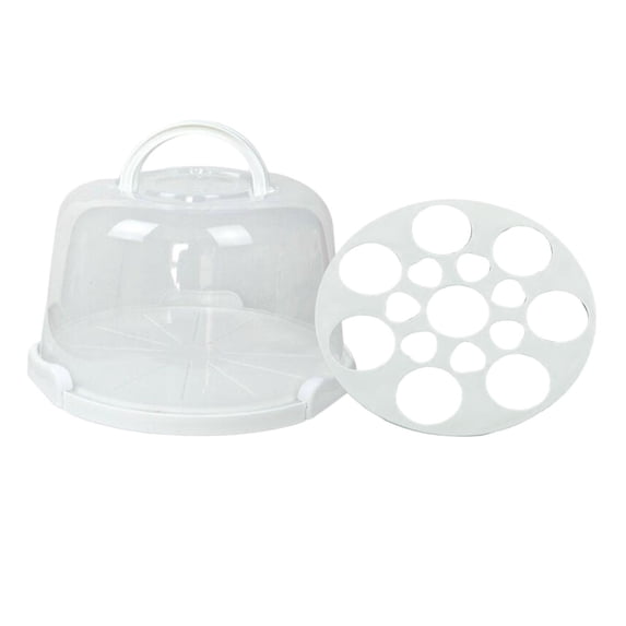 TISHITA Cake Carrier with Handle Portable Cake Box, Cake Holder, Serving Tray, Muffin Tart Cookie Dessert Keeper for Camping, Kitchen 8 inch with rack