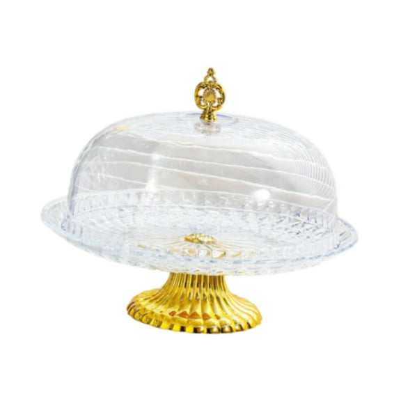 TISHITA Cake Display Stand Dried Fruit Salad Plate with Cover Multiuse Lidded Serving Tray for Cake Salad Holiday Treat Table Parties L