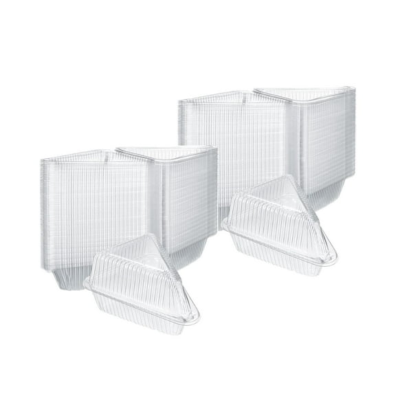 TISHITA Cake Slice Containers with Lid Hinged Lid Cake Container for Pie 200pcs
