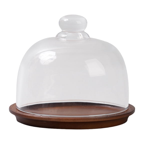 TISHITA Cake Stand with Glass Cover Serving Tray Dinnerware Dessert Serving Plate, Cheese Cover for Kitchen Wedding Party Shop Display 11cmx10.1cm