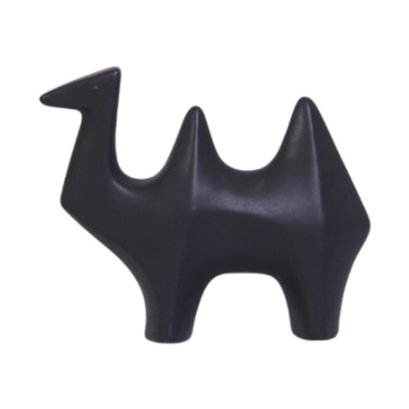 TISHITA Camel Figurine Animal Statue Multifunctional Art Crafting Minimalist Decorative Camel Sculpture for Desktop Shelf Centerpiece Black