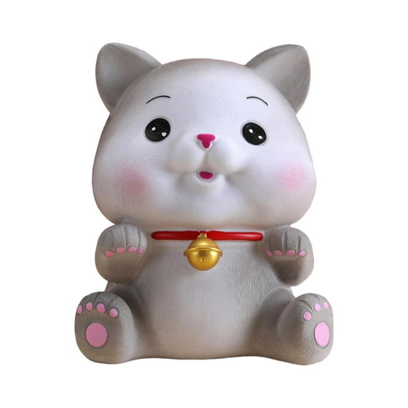 TISHITA Cat Figurine Statue Piggy Bank Animal Sculpture Collectible Storage Bottle Festival Gift Saving Pot Money Bank for Kids Girls eyes open