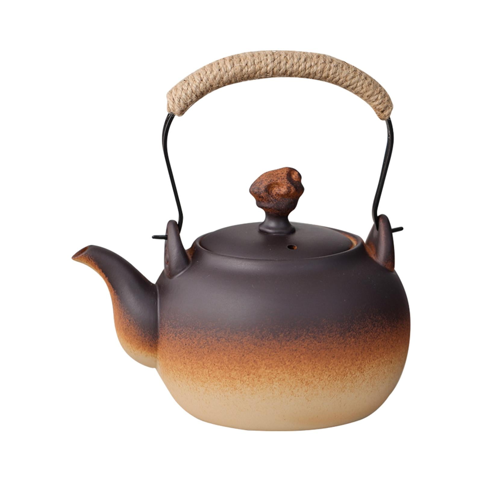TISHITA Ceramic Teapot 800ml Lightweight Chinese Teapot Portable Durable Tea Maker Tea Kettle for Cafe Camping Restaurant Picnic Shop