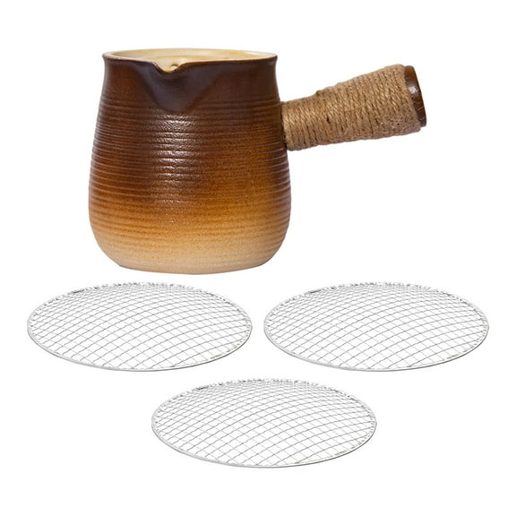 TISHITA Ceramic Teapot Chinese Traditional Teapot Loose Leaf Tea Pot Durable Tea Kettle Tea Infuser for Hotel Home Outdoor BBQ Hiking Brown