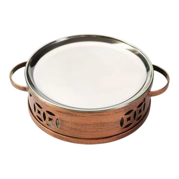 TISHITA Chafing Dish Baking Tray Chafing Dish Food Warmer Cooking Pot Stainless Steel Saute Pan Shallow Plate for Event Party Holiday 23cmx5.7cm