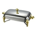 thumbnail image 1 of TISHITA Chafing Dish Buffet Server Food Tray Serving Utensils Hot Pot Buffet Food Warmer Cookware for Catering Holiday Parties Events 2.4L Gold, 1 of 8