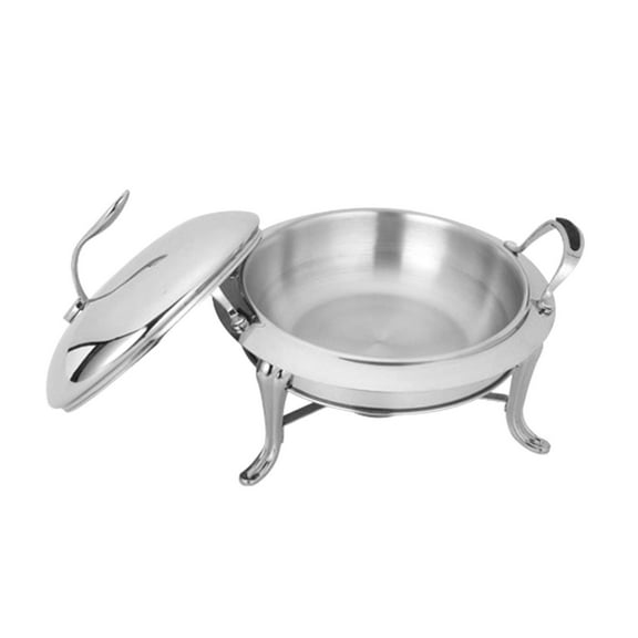 TISHITA Chafing Dish Kirchen Cooking Pot Food Warmer Plates Removable Lid Durable Camping Alcohol Stoves Small Hot Pot for Hotel Trips Silver