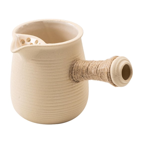 TISHITA Chinese Ceramic Teapot Boiling Hot Water with Rope Side Handle with Tea Filter for Picnic Valentines Day Gifts Hiking Outdoor 480ml