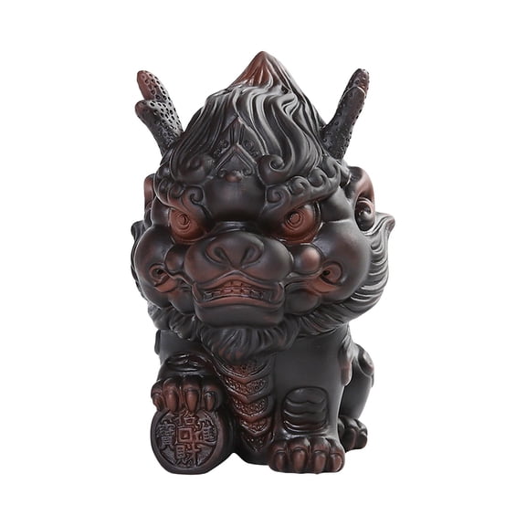 TISHITA Chinese Kylin Tea Pet Miniature Statue Spring Festival Decoration Kung Fu Tea Pet Model for Tea Lovers Decorative Lightweight