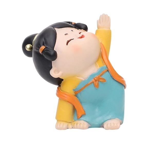 TISHITA Chinese Statue Ancient Style Female Statue People Figurine Crafts Feng Shui Miniature Figurine for Bookshelf Garden Table TV Stand - Triangle