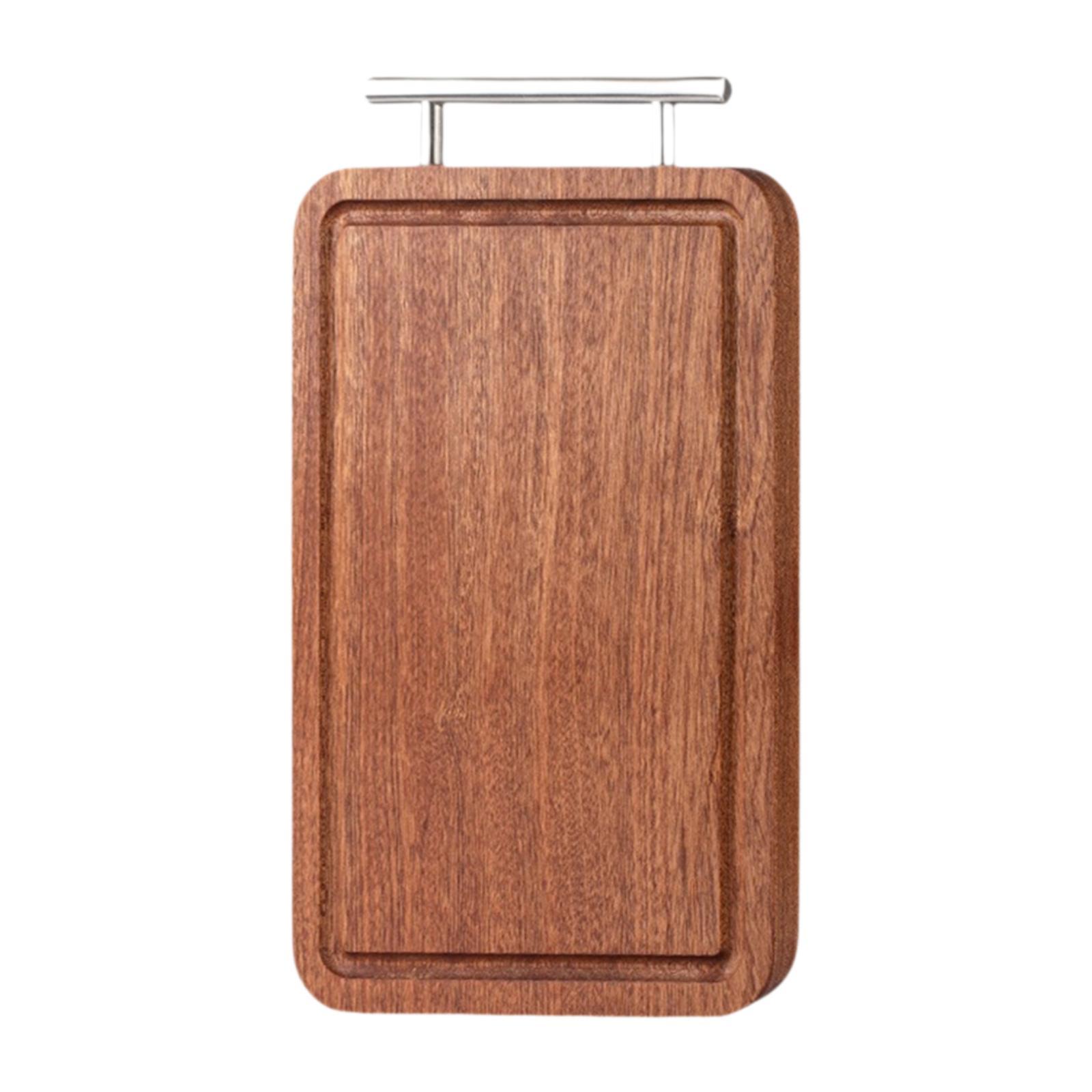 TISHITA Chopping Board Wooden Cutting Board Multifunctional Reversible with Handle Thick for Kitchen for Cheese Steak Meat Vegetables S