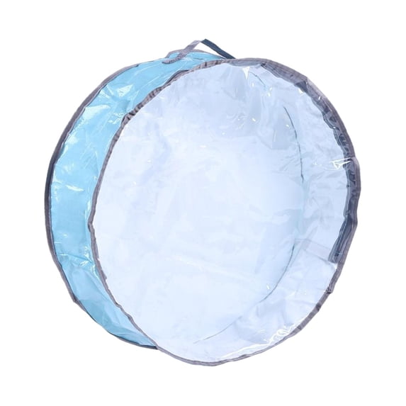 TISHITA Christmas Wreath Storage Bag Decoration Case Transparent Zippered Tear Resistant Dustproof Wreath Storage Holder blue