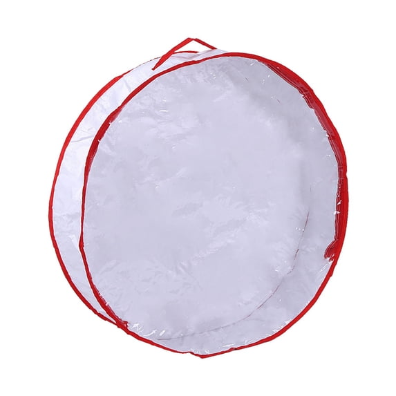 TISHITA Christmas Wreath Storage Bag Decoration Case Transparent Zippered Tear Resistant Dustproof Wreath Storage Holder white