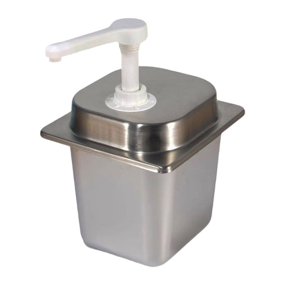 TISHITA Coffee Syrup Dispenser Manual Sauce Dispenser 2.3L Stainless Steel Press Condiment Tool Syrup Bottle with Pump for Restaurant 15cc