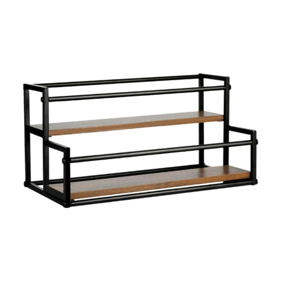 TISHITA Coffee Syrup Display Rack 2 Tier Rack for Countertop Coffee Bar Kitchen 43x23x21.2cm