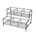 thumbnail image 1 of TISHITA Coffee Syrup Organizer Rack Rack Metal Two Tier Display Stand Seasoning Organizer for Bathroom Cabinet Coffee Station Cafe 4 Grids, 1 of 8