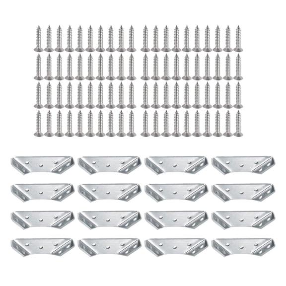 TISHITA Corner for Wood Angle Metal Heavy Duty Shelf Support Bracket Angle Brackets Corner Fasteners for Wood Furniture 20pcs