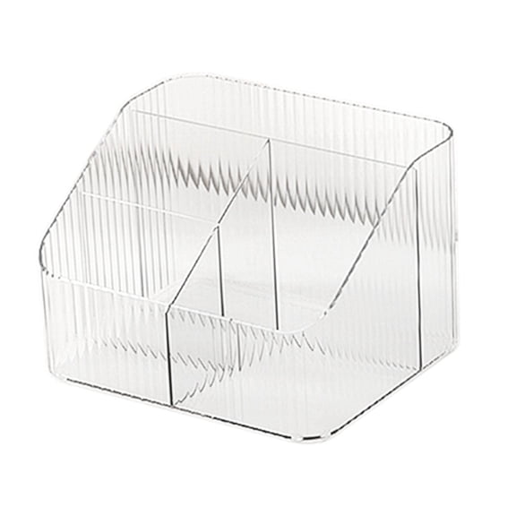 TISHITA Cosmetic Storage Bin Divided Makeup Organizer Countertop Organizer Multipurpose Display Case for Skincare Product Lightweight , 4 Section Clear