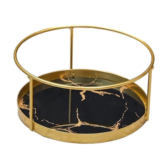 TISHITA Cosmetic Storage Rack Bathroom Makeup Holder Round Display Stand Shelf Dresser Organizer Cosmetic Organizer for Dorm Toilet Black Single Layer