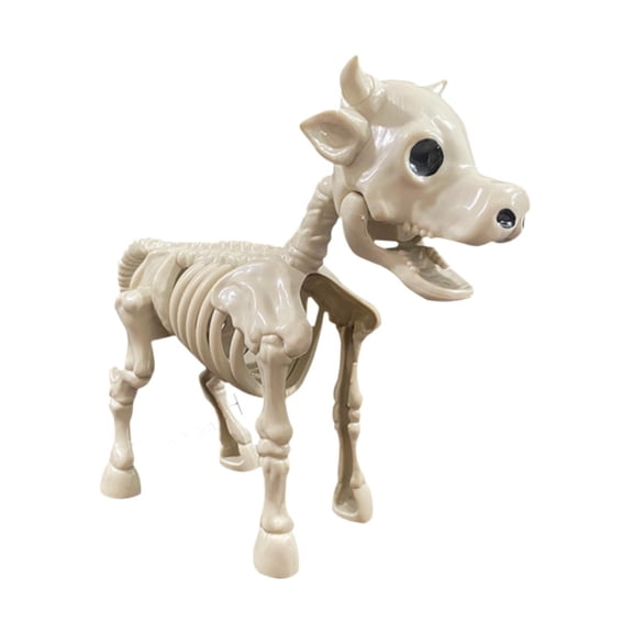 TISHITA Cow Skeleton Statue Animal Sculpture Halloween Decor Decorative Figurine for Haunted House Fireplace Desk Cabinet Living Room