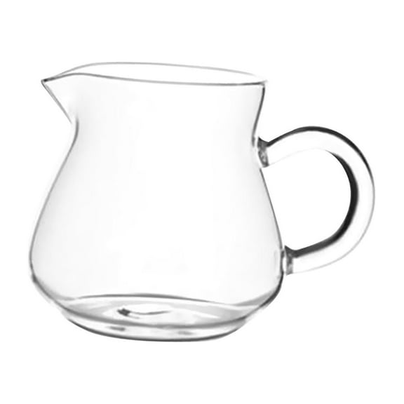 TISHITA Creamer Pitcher Mini Carafe Coffee Mug Glassware Drinkware Milk Jug Coffee Pot Transparent Milk Pourer Tea Cup for Milk Latte 250ml 7x5.5x8.3cm