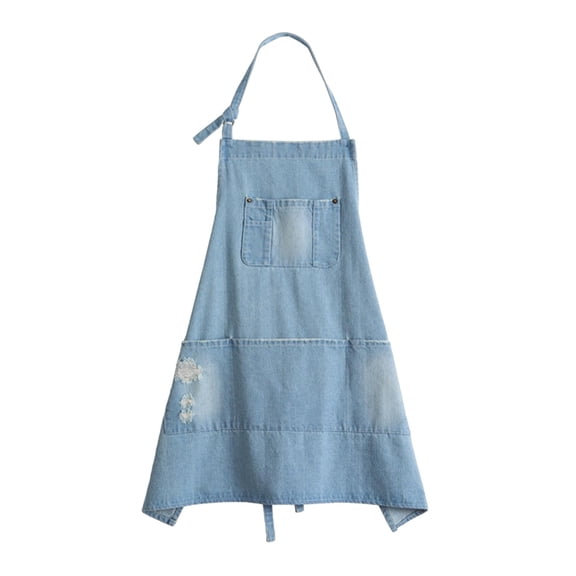 TISHITA Denim Apron Tall Bib Apron Washable Work Apron Kitchens Chef Apron for Potters Crafting Gardener Artists Modeling Ceramic Clay B
