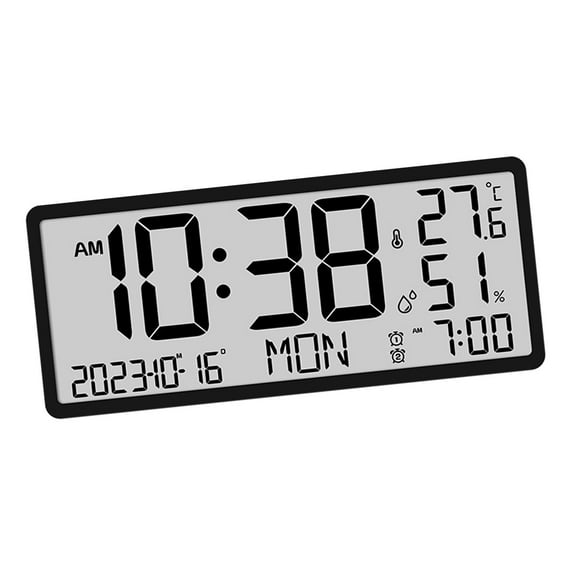 TISHITA Desk Clock Digital Wall Clock Lightweight LCD Display Desktop Clock Electronic Desktop Clock for Office Bedroom Bedside Decor Black