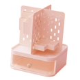thumbnail image 1 of TISHITA Desktop Organizer Pen Holder Card Holder Container Stationery Supplies Pegboard Makeup Organizer Desk Organiser for Classroom Pink, 1 of 7