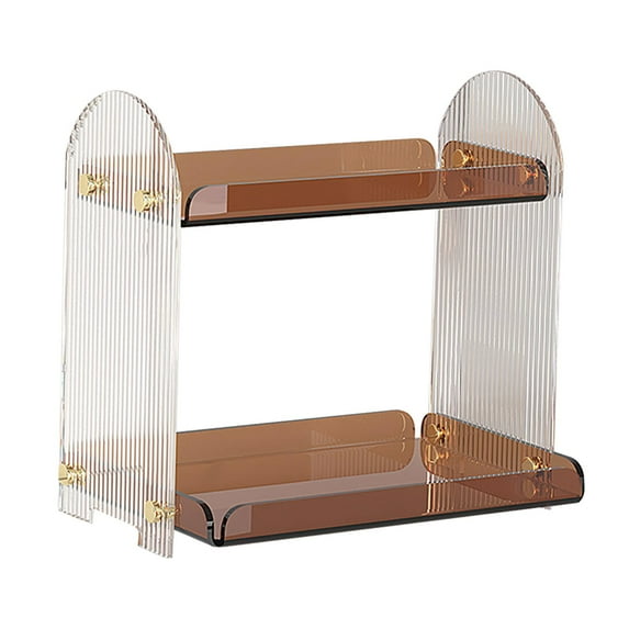 TISHITA Desktop Organizer Shelf, Desktop Storage Rack, Modern Acrylic Desk Shelf Organizer Bookshelf for Office, Living Room, Dresser Water