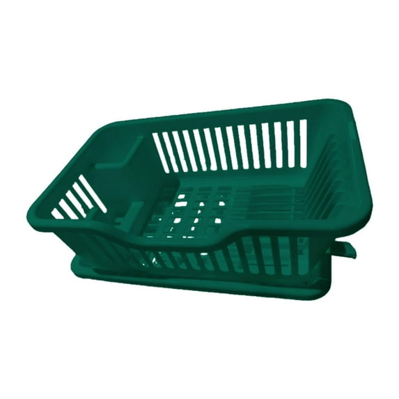 TISHITA Dish Drying Rack Lightweight Storage Shelf for Dishes for Countertop Cabinet Dark Green