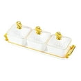 thumbnail image 1 of TISHITA Divided Serving Dish Appetizer Serving Tray Multifunctional Dried Fruit Tray Nut Candy Container for Cookies Snacks Seasoning White 3 Grids, 1 of 8