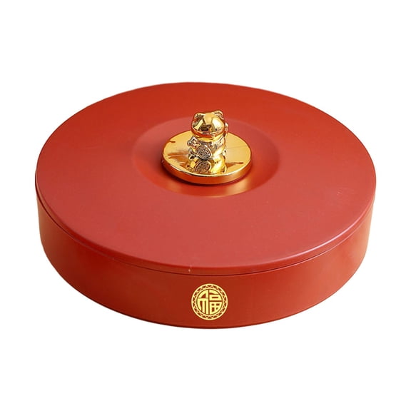 TISHITA Divided Serving Tray Snackle Tray Appetizer Service Tray Snack Platters Serving Bowl for Chinese New Year, Dried Fruits, Nuts .5cm Cat Lid