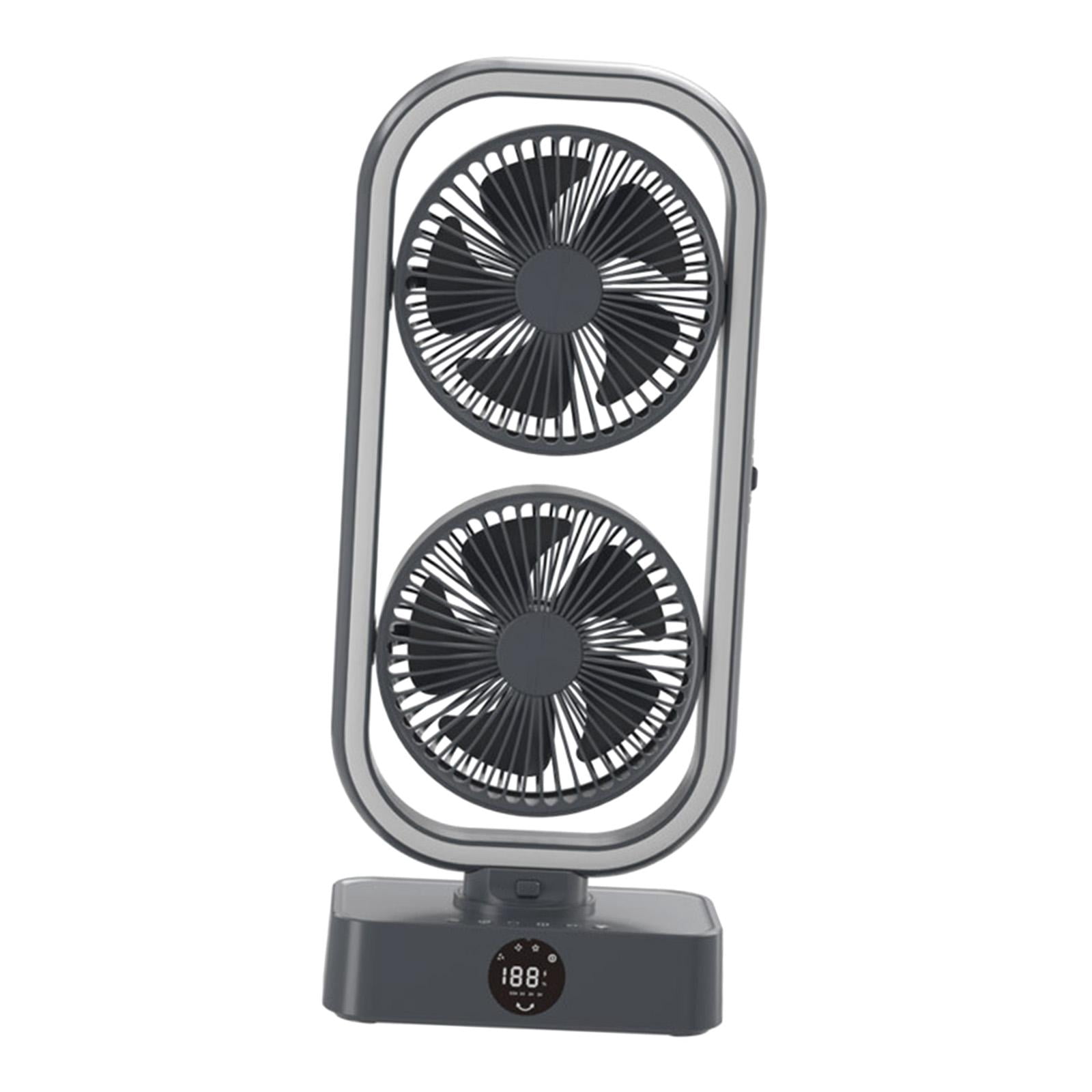 TISHITA Double Head Table Fan 4 Speeds Settings USB Desk Fan for Home ...
