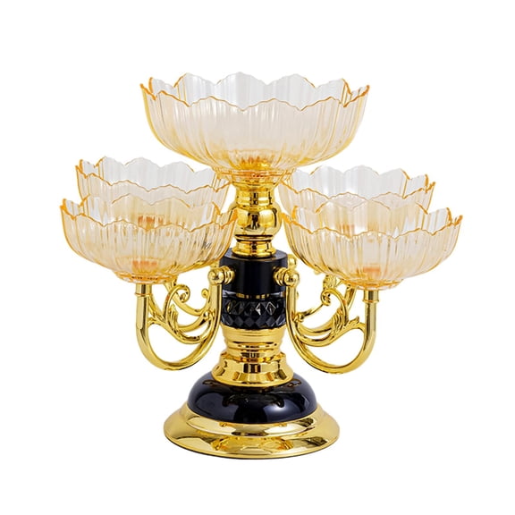 TISHITA Dried Fruit Organizer Plate Flower Snack Dessert Plate Snack Serving Tray Rotating Divided Serving Dishes for Restaurant Chip Yellow