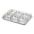 thumbnail image 1 of TISHITA Dried Fruit Plate Candy Nuts Dish with Lid Luxury Food Storage Box Appetizer Serving Tray Divided Serving Platter for Wedding white 6 grids, 1 of 8