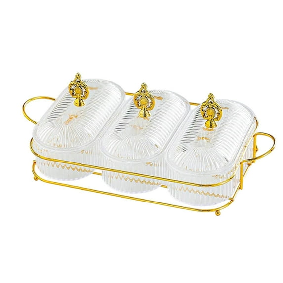 TISHITA Dried Fruit Plate Divided Serving Dishes,Nordic, Candy Nuts Dish Appetizer Plate for Living Room,Kitchen, Wedding Dried Fruit Clear L