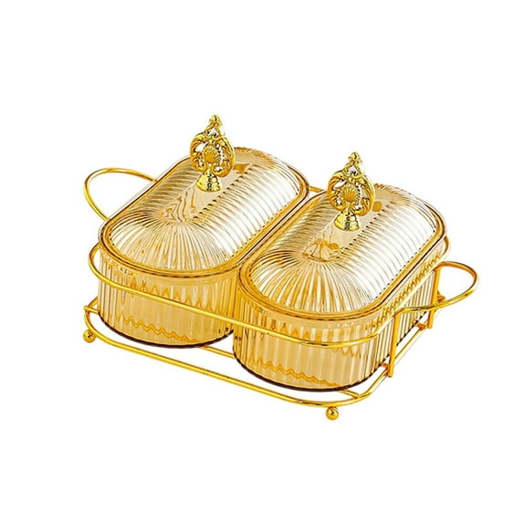 TISHITA Dried Fruit Plate Divided Serving Dishes,Nordic, Candy Nuts Dish Appetizer Plate for Living Room,Kitchen, Wedding Dried Fruit Gold M