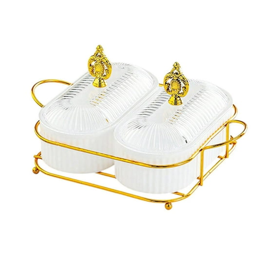 TISHITA Dried Fruit Plate Divided Serving Dishes,Nordic, Candy Nuts Dish Appetizer Plate for Living Room,Kitchen, Wedding Dried Fruit White M