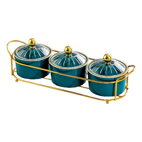 TISHITA Dried Fruit Plate Set Decorative Candy Bowl Divided Serving Platter Appetizer Serving Tray for Party Kitchen Home Living Room Green