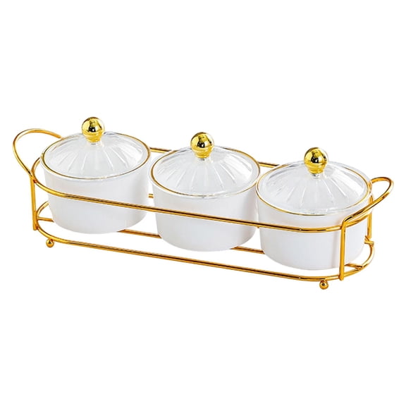 TISHITA Dried Fruit Plate Set Decorative Candy Bowl Divided Serving Platter Appetizer Serving Tray for Party Kitchen Home Living Room White