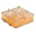 thumbnail image 1 of TISHITA Dried Fruit Snack Serving Plate with Lid Divided Serving Platter Food Storage Box Candy Nuts Dish for Candy Cookies Appetizer Gold, 1 of 8