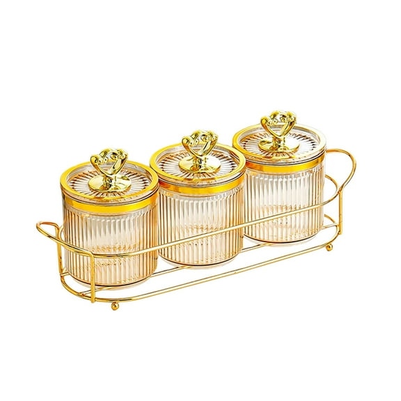 TISHITA Dry Fruit Tray with Lid Kitchen Spice Jars Food Storage Box Containers Divided Snacks Dish Serving Plate for Wedding Seasoning Yellow