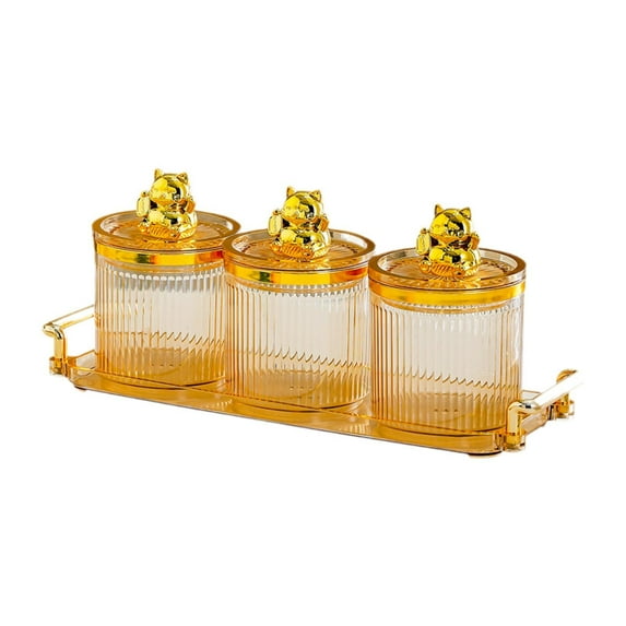 TISHITA Dry Fruit Tray with Lid Wedding Decor Multipurpose for Holiday Party amber